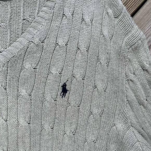 Ralph Lauren Polo Men's 100% Tussah Silk Cable Knit Pullover Sweater Size L - Picture 4 of 6